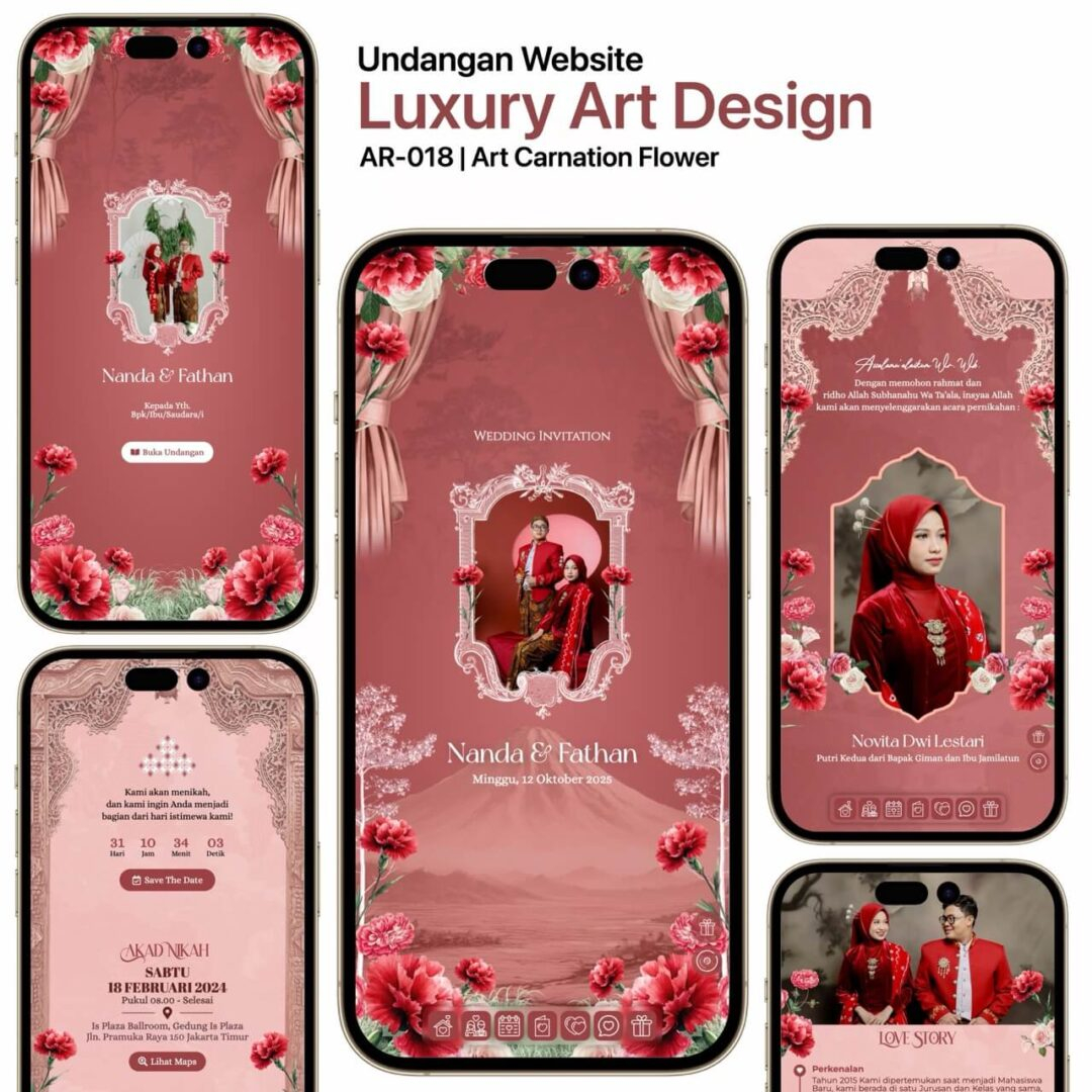 Undangan Website Luxury Art Carnation Flower